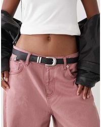 Weekday - Smalle Western Riem Met Zilveren Gesp - Lyst