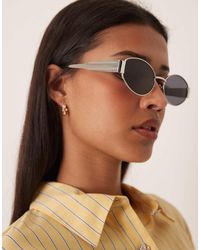 Gina Tricot - Oval Metal Frame Sunglasses - Lyst