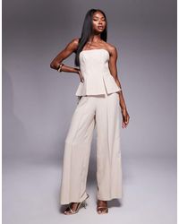 ASOS - Tuta Jumpsuit Color Pietra Con Strato A Corsetto Con Dettagli Strutturati - Lyst