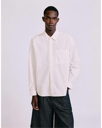 Pull&Bear - Chemise à manches longues rayée pâle - Lyst