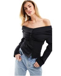 NA-KD - Off The Shoulder Draped Top - Lyst
