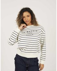 Brave Soul - Stripe Embroidered Crew Neck Sweatshirt - Lyst