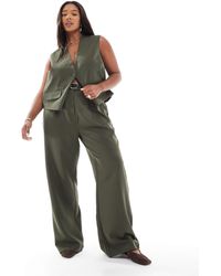Pieces Plus - Pieces Curve Tailored Multiway Button Leg Trouser Co-ord - Lyst