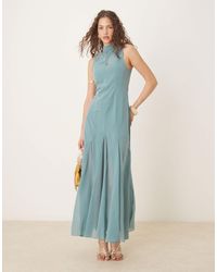 ASOS - High Neck Maxi Dress With Chiffon Godets - Lyst
