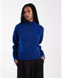 4th & Reckless - Exclusive Wool Feel Funnel Neck Button Through Cardigan - Lyst