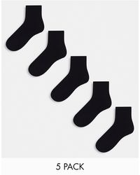 ASOS - Confezione da 5 paia di calzini neri - Lyst