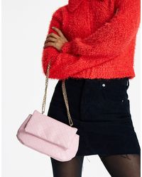 ASOS Crossbody Bag With Flap And Chain Handle - Pink