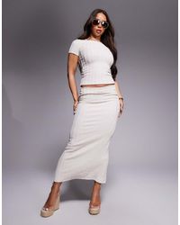 River Island - Midi Rok Met Textuur - Lyst