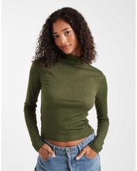 Miss Selfridge - Fine Knit Grown On Neck Long Sleeve Top - Lyst