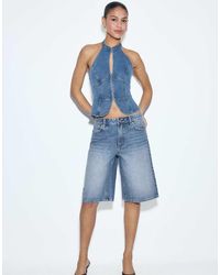 Stradivarius - baggy Denim Bermuda Shorts - Lyst
