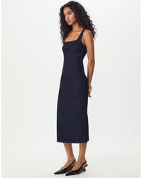 Stradivarius - Denim Midi Dress - Lyst