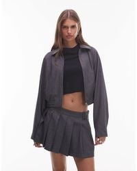 Nia - Daniel Cropped Bomber Jacket With Collar - Lyst