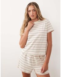 ASOS - Mix & Match Cotton Pajama Oversized Tee With Side Splits - Lyst