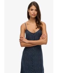 Superdry - Printed Button-Up Cami Midi Dress - Lyst