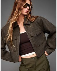 Bershka - Soft Felt Texture Jacket - Lyst