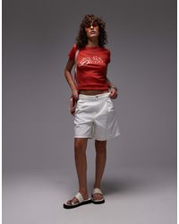 Mango - Short long et droit en jean - Lyst