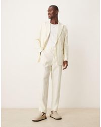 Mango - Pantalones De Traje De Corte Slim De Lino De (Parte De Un Conjunto)-Neutro - Lyst