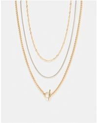TOPSHOP - Nisha Pack Of 3 Mixed Necklaces - Lyst