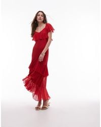 & Other Stories - Asymmetric Midaxi Dress With Tiered Ruffles - Lyst