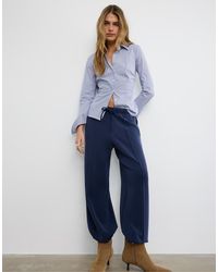 Stradivarius - Soft-Touch Wide-Leg Jogger Trousers With Front Seam Detail - Lyst