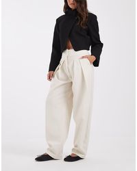 ASOS - Tailored Deep Waistband Barrel Trousers With Pleat Detail - Lyst