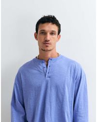 Reclaimed Vintage - Long Sleeve Slub Jersey Henley T-shirt - Lyst