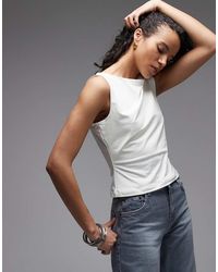 ASOS - Polyamide Slinky Boat Neck Top - Lyst