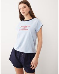 ASOS - Coffee And Sarcasm Graphic Tee And Woven Shorts Pajama Set - Lyst