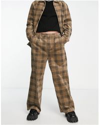 Reclaimed (vintage) - Pantalon large d'ensemble en velours côtelé à carreaux - Lyst