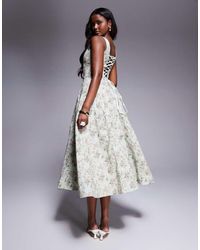 House Of Cb - Mariabella Print Cotton Midi Dress - Lyst