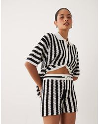 ASOS - Slub Stripe Short Co-Ord - Lyst