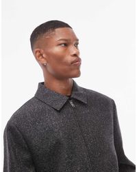 TOPMAN - Giacca Harrington Da Abito Premium Nera - Lyst
