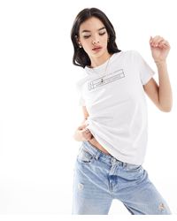 Armani Exchange - T-shirt bianca regular fit con stampa - Lyst