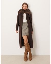 Mango - Wool Mix Tailored Jacket With Faux Fur Collar - Lyst