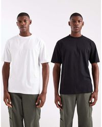 ASOS - Confezione Da 2 T-Shirt Basic Comode Bianca E Nera - Lyst