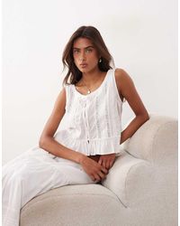 Abercrombie & Fitch - Ruffle Boho Sleeveless Top - Lyst