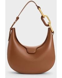 Charles & Keith - Kora Metallic-Accent Moon Bag - Lyst
