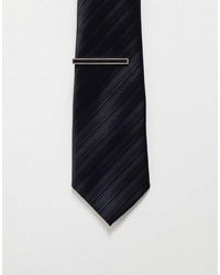 ASOS - Stripe Tie With Tie Bar - Lyst