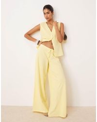 ASOS - Textured Knit Wide Leg Co-ord Trouser - Lyst