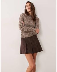 ASOS - Elegante Gestreepte Mini Rok Met Plooien - Lyst