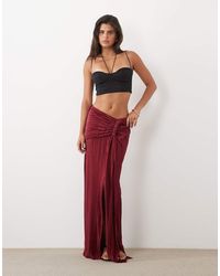 ASOS - Gathered Sarong Style Plisse Maxi Skirt - Lyst