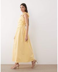 Nobody's Child - Victoria Cotton Ruched Bodice Twist Strap Maxi Dress - Lyst