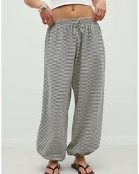 Stradivarius - Balloon Check Trousers - Lyst