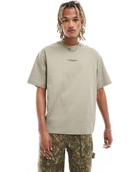 G-Star RAW - T-shirt oversize avec logo imprimé au centre - beige - Lyst