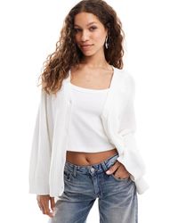 Monki - – gerippte strickjacke - Lyst