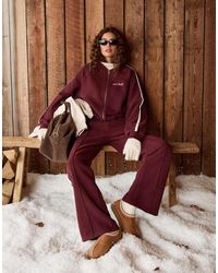 4th & Reckless - Cotton Rich Zip Through Embroidered Logo Bomber Sweatshirt Co-Ord - Lyst