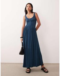 ASOS - Crinkle Button Through Midi Dress - Lyst