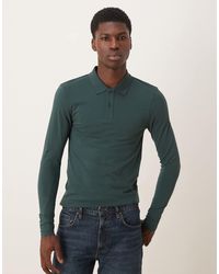 ASOS - Essentials Muscle Fit Long Sleeve Polo - Lyst
