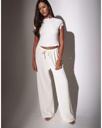 South Beach - Frill Textured Wide Leg Trousers - Lyst