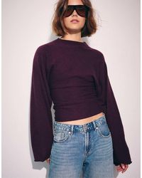 Stradivarius - Stand Collar Knit Jumper With Kimono Sleeves - Lyst